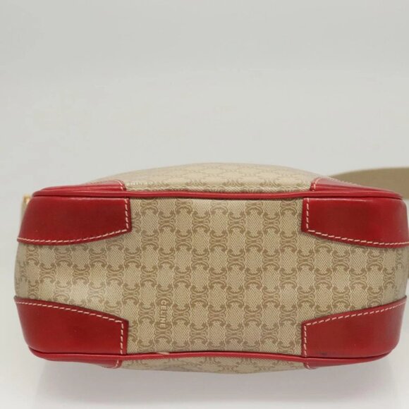 CELINE Macadam Canvas Shoulder Bag Beige Gold Auth 123951 - Picture 11 of 15